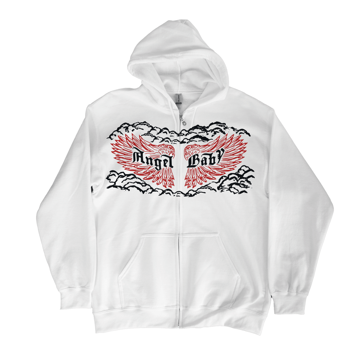 The Angel Baby Standard Zip Up White