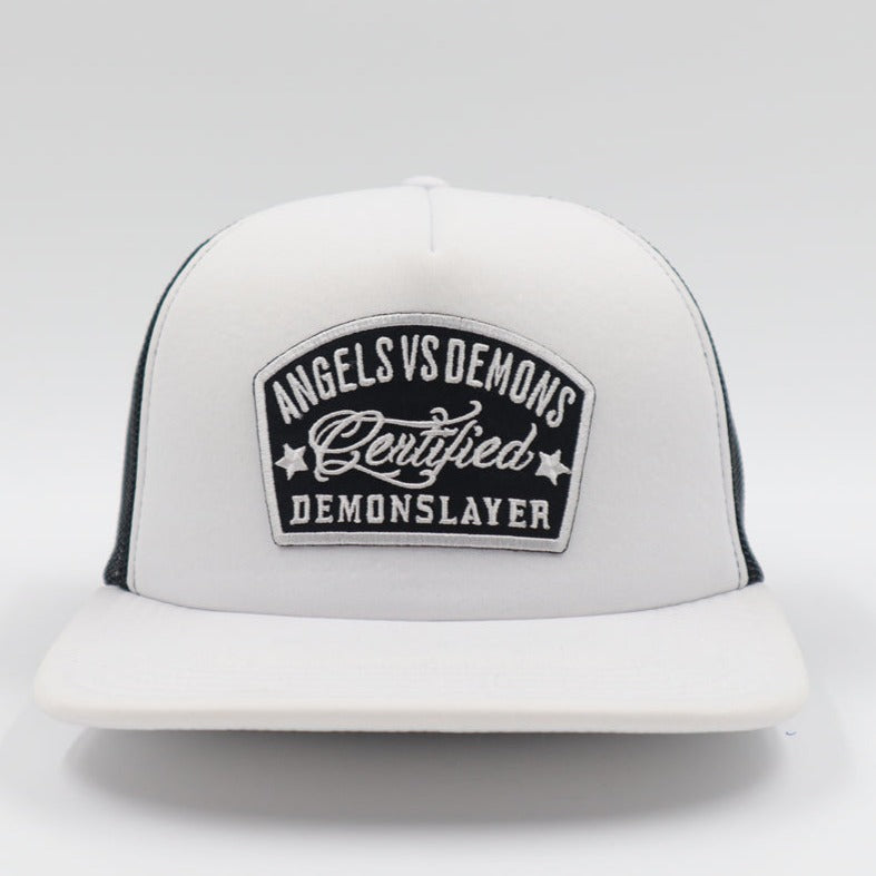 White AVD Foam Trucker Hat