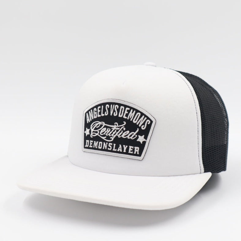 White AVD Foam Trucker Hat